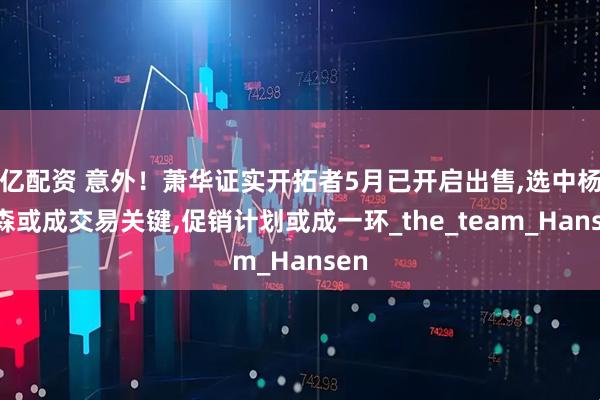 亿配资 意外！萧华证实开拓者5月已开启出售,选中杨瀚森或成交易关键,促销计划或成一环_the_team_Hansen